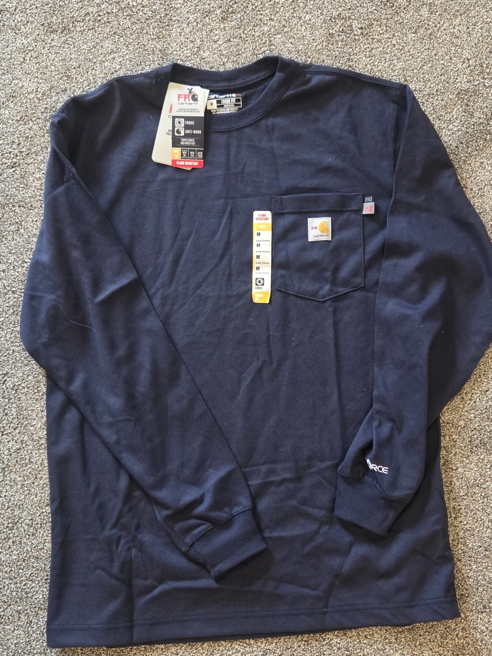 Carhartt Men’s Long Sleeve Pocket Shirt - Navy Blue